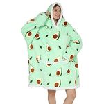 JOREAY Oversized Blanket Hoodie - Sherpa Fleece Wearable Blanket for Unisex Adult Women Men, Fluffy Giant Comfortable Hooded Sweatshirt Avocado