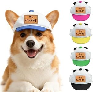 DYOART Personalized Hats for Dogs & Cats, Custom Dog Winter Hat with Pet Name, Baseball Hat with Ear Holes for Small Medium Large Dog Cat Gift for Dog Cat Mom Dad