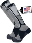 Pure Athlete Ski Socks Made in USA - Alpaca Wool Winter Weather Lightweight Socks for Skiing (S, 2 Pairs - Black)