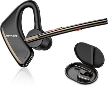 Bluetooth Headset New bee 24Hrs Talktime CVC8.0 Dual Mic Noise Cancelling Bluetooth Earpiece V5.2 Wireless Headset for Cell Phone/iPhone/Android/Driver/Business/Office