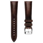 WatchGecko Vintage Highley Certified Genuine Italian Leather Replacement Watch Strap. Stylish and Durable Mens Wristwatch Strap. Padded for Comfort. Easy to fit. Chocolate Brown, 20 mm