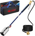 ARTFLAMM 1,800,000 BTU Propane Torch Weed Burner Kit with Storage Bag, Weed Torch with 10 FT Hose, Self Igniter Weed Flame Torch for Fire Pit, Roofing, Melting Snow and Ice