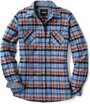 CQR Women's Plaid Flannel Shirt Long Sleeve, All-Cotton Soft Brushed Casual Button Down Shirts, Flannel Plaid Shirts Aqua Coral, S