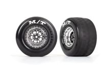 Traxxas 9475R Tires & Wheels (Weld Chrome w/ Black Wheels/Inserts), Rear (2)