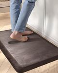 DEXI Kitchen Mat Cushioned Anti Fatigue Small Comfort Floor Runner Rug for Sink Standing Desk Office,1.8cm Thick Cushion 43 x 60cm Dark Brown