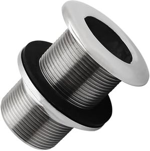 YANYUCB 316 Stainless Steel Thru Hull Fitting with Nut&Custom Gasket for Boats,Yachts or Rvs(2 inch)
