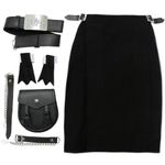 Tartanista Plain Black Boys Kilt Outfit Age 11-12