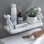 DOOMSDAY Drill-Free Bathroom & Kitchen Wall Shelves: No-Punch Organizers for Spice, Toiletries, and More - Peel and Stick Stylish Storage Organizer for Smooth Surfaces