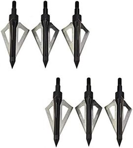 SHARROW 12Pcs 100 Grain Archery Arrowhead Broadheads Arrow Tips for Carbon Arrows (black)