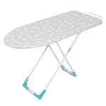 FLIPZON Wooden Turbo Ironing Board/Table with Iron Holder, Foldable & Adjustable (122 x 47cm) (Grey)