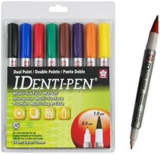 SAKURA IDenti-Pen Permanent Markers - Dual Tip Markers for Kids, Adults, and School - Assorted Colored Ink - 8 Pens