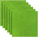 6Pcs Fairy Artificial Grass Miniature, Artificial Garden Grass Diorama Supplies, 6 x 6 Inches Miniature Artificial Craft Grass Plastic Grass Mat Crafts Dollhouse DIY Grass Garden Miniatures