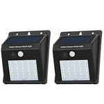 Solar Sensor Lights Outdoor 30 LED Wireless Waterproof Security Solar Motion Sensor Wall Lights for Fence Patio Deck Yard Garden with Motion Activated Auto On/Off