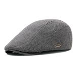 YAMEIZE Retro Flat Cap Lined Cabbie - Winter Adjustable Newsboy Hat Warm for Men Women Ivy Cap Trendy Cotton Beret Peaky Flat Cap Driving