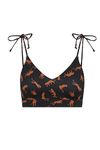 Modibodi Crop Top Shoulder Tie Swimwear for Teenagers Girls - Halter Top Neck Black - Y08-10