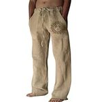 Puimentiua Cotton Linen Pants Men, 