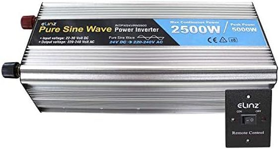 2500W/5000W Inverter 24v to 240v Pure sine Wave Power Elinz Low High Voltage Input Short Circuit Output Overload Protection AUS Plug Car Caravan Ute SUV Truck Trailer Bus Remote Control 2yr Warranty