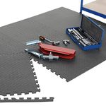 BiGDUG Pack Of 6 Garage Interlocking Floor Tile Set Ideal For Workshop Gym Flooring (Pack Of 6 - Black Set 120cm x 180cm)