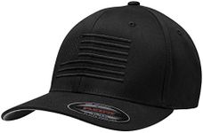 Eagle Six Gear Ultimate American Flag Hat - The Blackout Flexfit USA Flag Hat, Black, Small-Medium