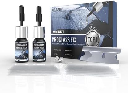 WOOKKIT Windshield Chip Repair Kit, Quick Car Glass Resin Repair, Glass Repair Kit for Cracks, Windshield Crack Repair Kit for Chips & Cracks, Durable Fixing for All Crack Types-2 Bottles
