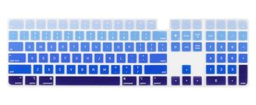 Laprite Premium Ultra Thin Keyboard Protector Cover for 2021 New Apple iMac Magic Touch ID Keyboard with Numeric Keypad Model A2520 iMac Magic with Touch id- GR. Blue