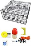 KUFA 28" Vinyl Coated Crab Trap Accessory Kit (100' Poly Rope Line Weight, Clipper, Bait Bag & 11" Float)