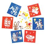 Baker Ross AR770 Plastic Stencils-Pack of 6, Ideal for Kids to Create and Design Nativity Themed Books, Cards and Pictures, Perfect for Home, School and Craft Group Projects, Assorted, 15 x 14 cm