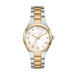 Michael Kors Women's Stainless Steel Analog White Dial Watch-Mk7464, Band Color-Two-Tone