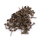 100pcs Vintage Upholstery Nails, Furniture Nails Pins Assortment Kit Sofa Shoe Door Decorative Stud Antique Upholstery Tacks Bronze Metal Tags Tacks (6 * 14mm)