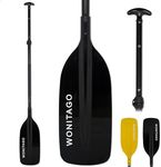 LINGVUM Canoe Paddle with Aluminum Shaft and Plastic Blade, Adjustable Paddle for Canoeing, Boating and Rafting, 4-5 Ft (122-152 cm), Black