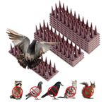 PEST GUARD Anti Pigeon Spikes - 10 Pieces 5m Plastic Climb Fence Wall Outdoor Garden Security Defender Panels - Cat Birds Squirrel Racoon Animal Burglars Repellent Deterrent - Brown