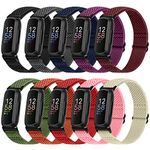 TumpCez 10 Pack Elastic Nylon Band Compatible with Fitbit Inspire 3/Inspire 2/Inspire/Inspire HR/Ace 2/Ace 3, Adjustable Stretchy Sport Replacement Strap for Men Women Kids