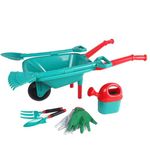 Sobebear Kids Garden Set with Gardening Tools, Toy Wheelbarrow 7-Piece for Children Playset Pitcher, Garden Hand Gloves, Spade, Rake, Shovel & Hand Fork Beach & Garden Toys for Girls & Boys