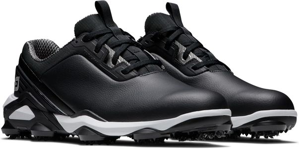 FootJoy Tour Alpha Golf Shoes, Black/White/Silver – 9 UK Wide