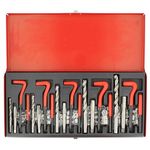 ABN Professional Thread Repair Kit - 131pc SAE Drill Thread Restorer Kit for Restoring External or Internal Screw Holes