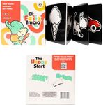 Happy Start Award-Winning High Contrast Board Book - Newborn Black & White Baby Cards, Easy to Clean, Hospital Approved, Stands on Its Own, Tummy Time Toy, Ages 0+ (Spanish)