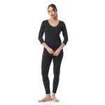 Bodyband Thermal Wear for Women Set Warm and Comfortable Full Sleeves Body Warmer Combo for Woman Natural Insulation Thermals Cozy Top and Leggings Cord for Womens Black