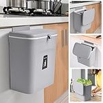 Hanging Compost Bin for Kitchen, 1.85 Gallon Small Kitchen Garbage Can with Lid for Kitchen Cupboard Bathroom Living Room Bedroom, Hanging or Sticking