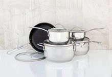 Meyer - Nouvelle Cookware Set, 10-Piece Pots and Pan Set, Induction Cooktop Compatible