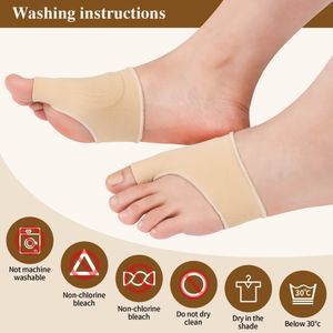 DYKOOK Bunion Relief Gel Sleeve Socks – Toe Protector Pads, Beige, S, 1 Pair