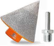 Diamond Beveling Chamfer Bit - 2"(50mm) Diamond Countersink Drill Bits - for Existing Holes Enlarging Shaping Trimming in Tile Marble Granite Ceramic with 5/8-11" Thread Adapter（Round Shank）
