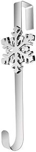 URATOT Christmas Silver Metal Wreath Hanger 14.5 Inches Wreath Hook with Snowflake Interchangeable Icons for Front Door Heavy Duty Wreath Holder for Wreath Christmas Decorations