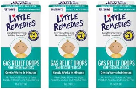 Little Remedies Gas Relief Drops, Natural Berry Flavor, Safe for Newborns 1.0 Fl Oz (Pack of 3)