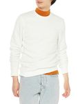 Amazon Essentials Men's Long-Sleeve Crewneck Fleece Sweatshirt, Off-White, Medium