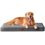 EHEYCIGA Orthopedic Dog Beds Large Mattress with Removable Washable Cover for Crate, Grey, 91x68x9cm