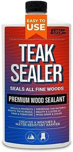 Teak Sealer and Oil for Wood, Includes Cleaner and Brightener, for Outdoor Furniture, Boats, Indoor Furniture, and Shower Stools, Restores and Seals with a Finished Look