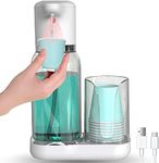 Luvan 25oz/750ml Automatic Mouthwash Dispenser for Bathroom, Mouth Wash Dispenser Bottle with Infrared Sensor and Rechargable Pump, Plastic Mouthwash Dispenser with Cup Holder for Kids Xmas Gift