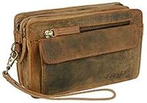 Wallet Mens Leather Business Style Clutch Bag with Wrist Strap J.Jones