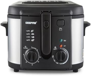 GEEPAS Deep Fat Fryer – Adjustable Thermostat, Viewing Window, Cool-Touch Handle, Non-Stick Inner Pot, Indicator Light and Compact to Family-Size Options (3L)