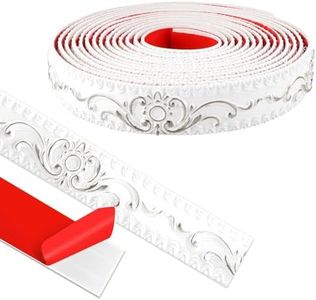 500cm*3.6cm Moulding Trim, Self-Adhesive Coving for Ceilings, 3D Wall Trim for Mirror Edges, Furniture, Door Frames, Ceilings, Home Decoration(White with Silver)